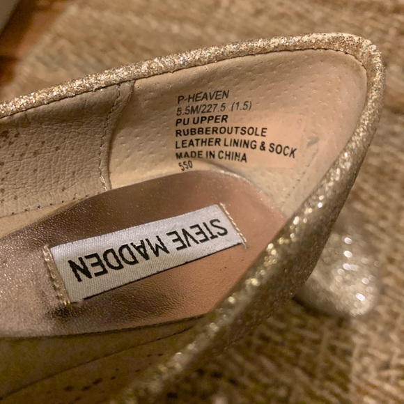 Steve Madden Golden Glitter Ballet Flats EUC - Picture 2 of 7